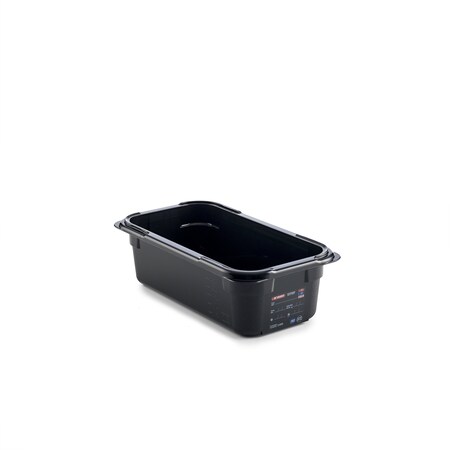 Araven FOOD PAN BPA-FREE GN1/3, 3.9qt BLACK, 12 3/4"X 6 7/8" X 4" 47819